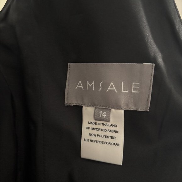 Amsale Black Sleeveless V-Neck Formal Dress - Size 14 - Picture 4 of 4